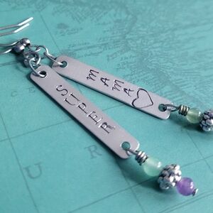 Super Mama Crystal Earrings, Gift For Mom, Mother's Day Gift for Daughter